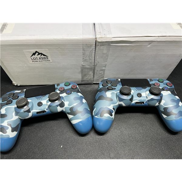 Lot of 2 Wireless Double-Shock Controllers For Playstation 4 (PS4) - Camo Design