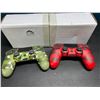 Image 2 : Lot of 2 Wireless Double-Shock Controllers For Playstation 4 (PS4) - Camo Design