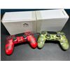 Image 2 : Lot of 2 Wireless Double-Shock Controllers For Playstation 4 (PS4) - Camo Design