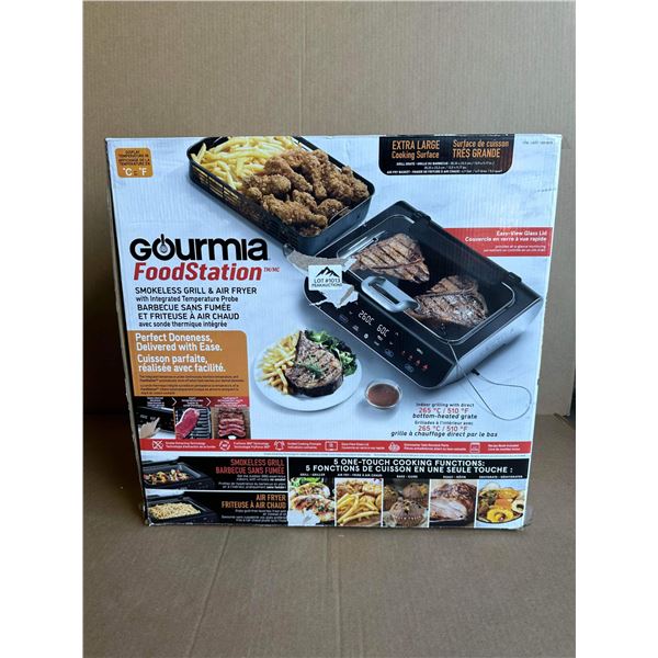 Lot of 1 Gourmia FoodStation Smokeless Grill & Air Fryer w/ Integrated Temperature Probe