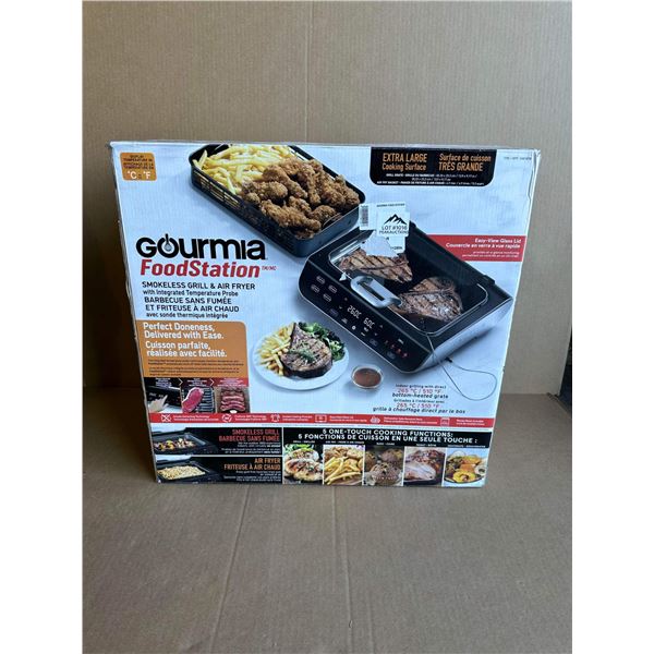 Lot of 1 Gourmia FoodStation Smokeless Grill & Air Fryer w/ Integrated Temperature Probe