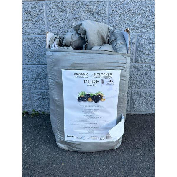 Lot of 1 Pure Earth Organic 300 Thread Count - 3PC Queen Comforter Set - Grey