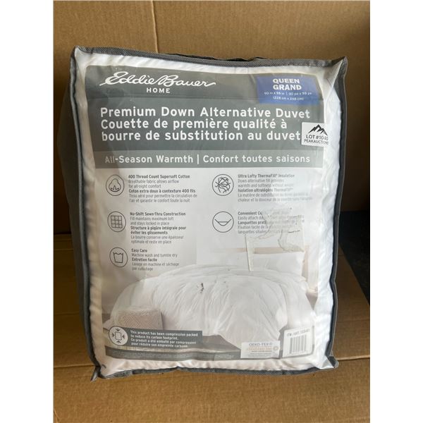 Lot of 1 Eddie Bauer Home Premium Down Alternative Duvet - All Season - Queen Size