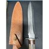 Image 2 : Lot of 1 Damascus Steel Dagger Handmade Knife - 15 Inches; Rose Wood & Black Micarta Handle