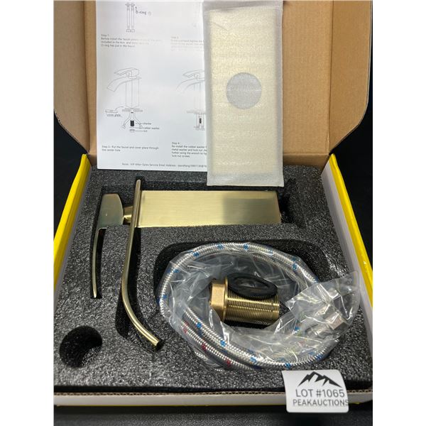 Lot of 1 Brushed Gold Bathroom Faucet
