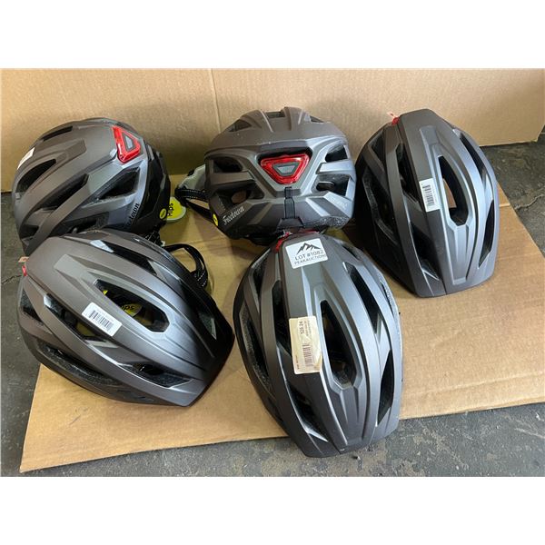 Lot of 5 Freetown Lumiere LED Adult Bicycle Helmets - 5x Grey