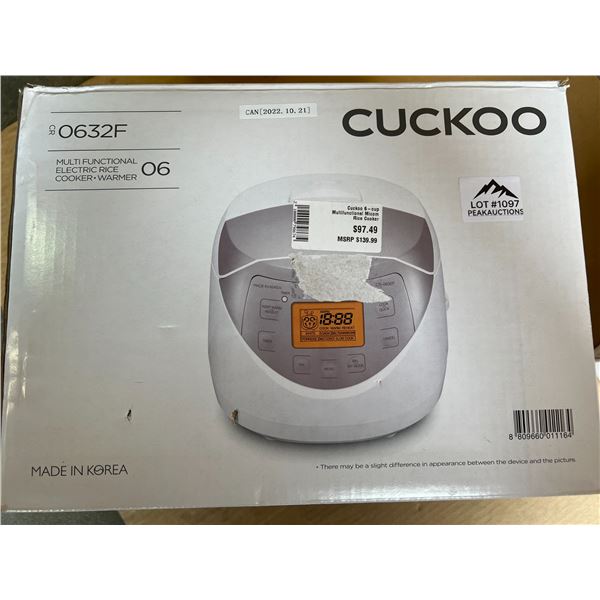 Lot of 1 Cuckoo Multifunctional Electric Rice Cooker
