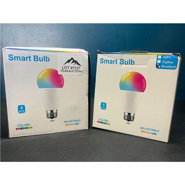 Lot of 2 Multi-Packs of Smart RGB Light Bulbs - 4pcs per box/8 total