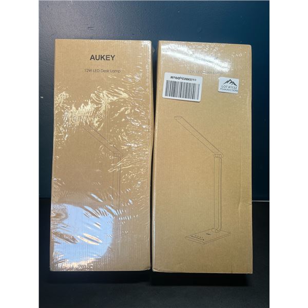 Lot of 2 Aukey 12W LED Desk Lamps - Brand New Sealed!