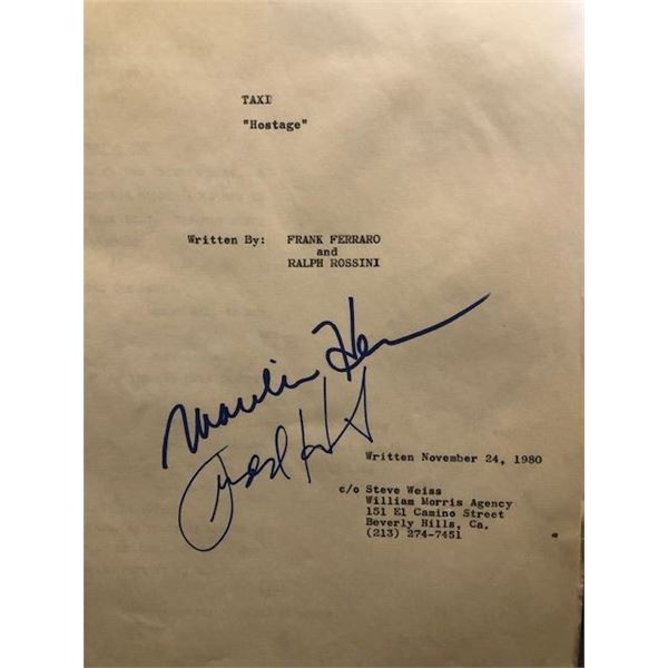 Original Taxi Script from November 24th, 1980 autographed by Judd Hirsch and Marilu Henner