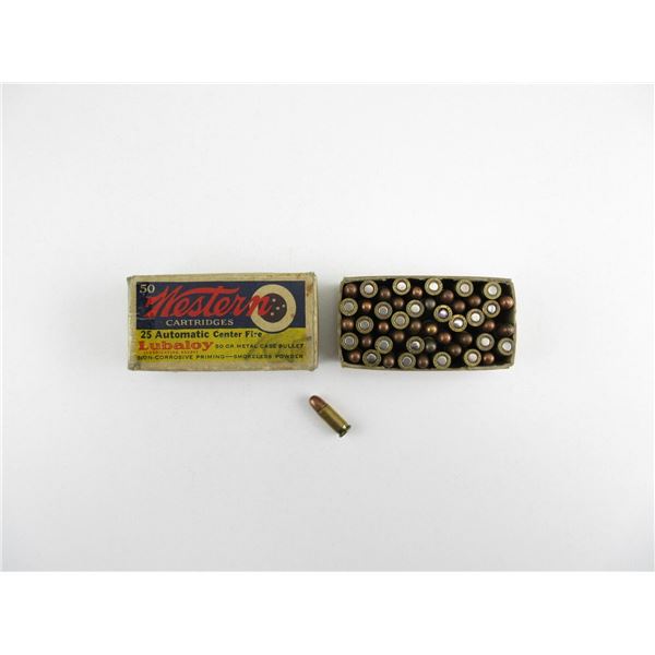 COLLECTIBLE WESTERN .25 AUTO AMMO