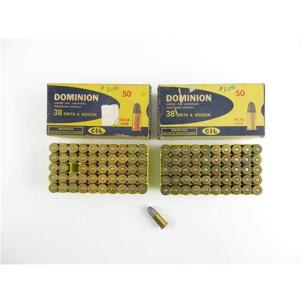 COLLECTIBLE DOMINION .38 S&W AMMO LOT