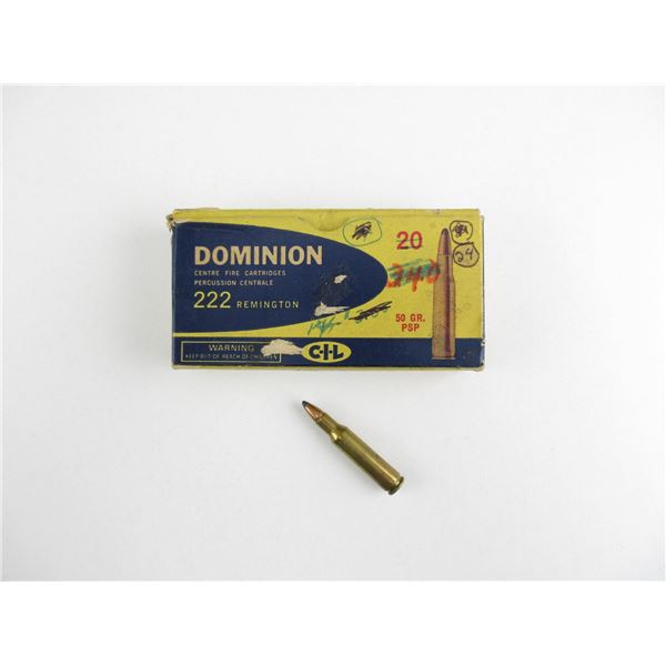 COLLECTIBLE DOMINION .222 REM AMMO