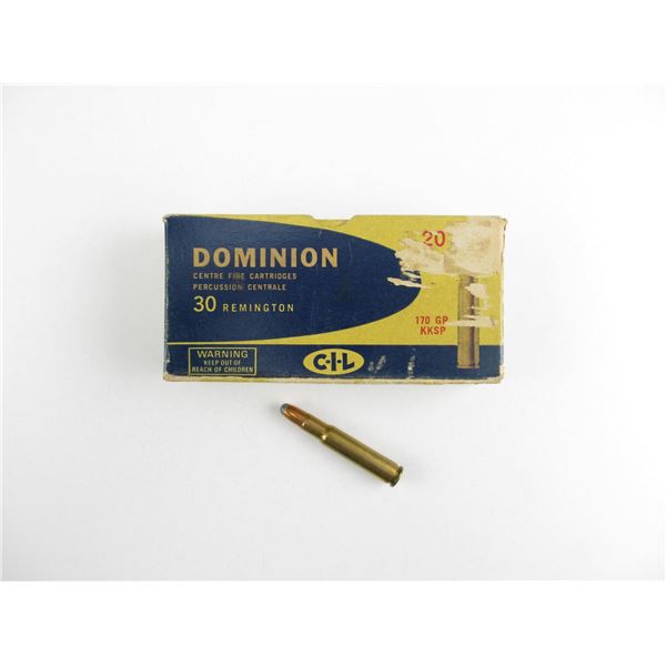 COLLECTIBLE DOMINION .30 REM AMMO