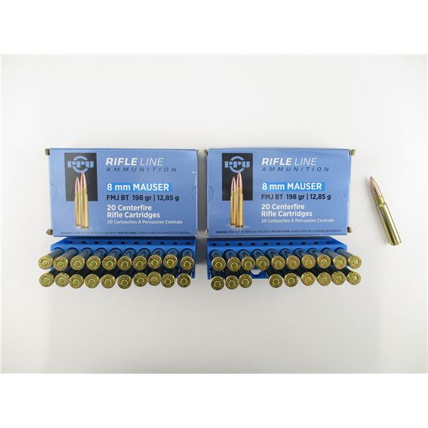 PPU RIFLE LINE 8MM MAUSER AMMO LOT