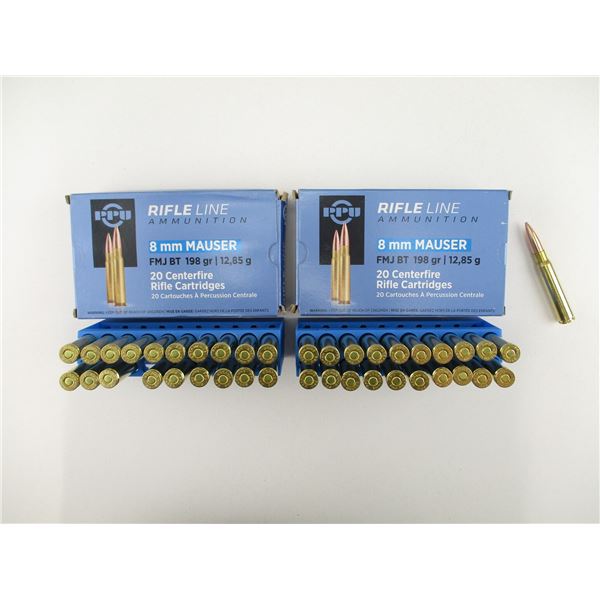 PPU RIFLE LINE 8MM MAUSER AMMO LOT