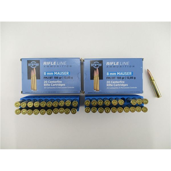 PPU RIFLE LINE 8MM MAUSER AMMO LOT