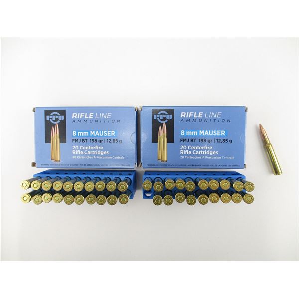 PPU RIFLE LINE 8MM MAUSER AMMO LOT