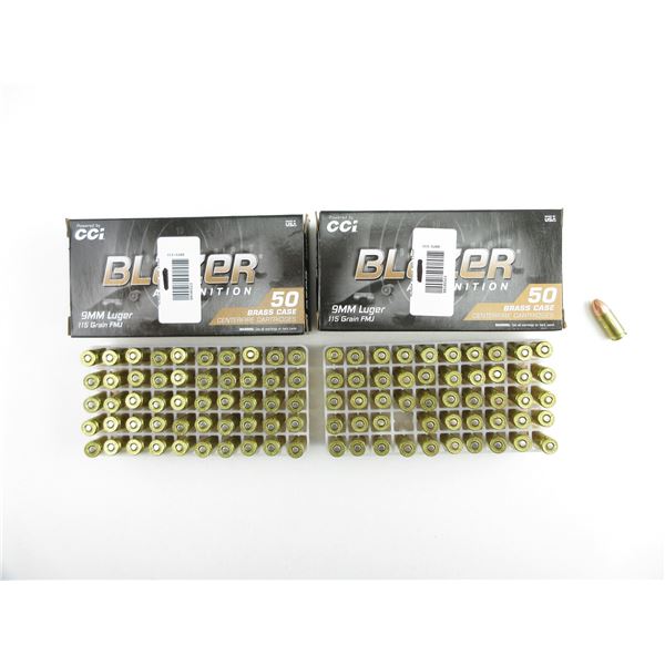 BLAZER 9MM LUGER AMMO LOT