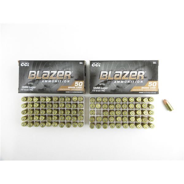 BLAZER 9MM LUGER AMMO LOT