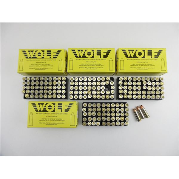 WOLF FACTORY RELOADS .38 SPL AMMO LOT