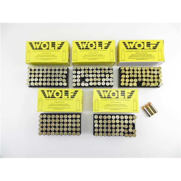 WOLF FACTORY RELOADS .38 SPL AMMO LOT