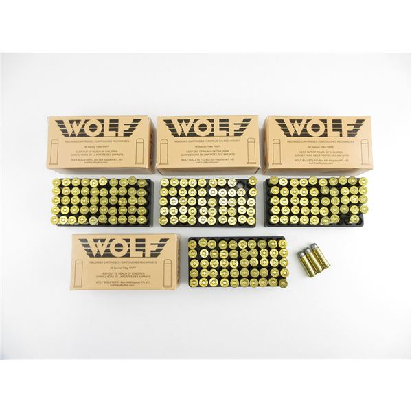 WOLF FACTORY RELOADS .38 SPL AMMO LOT