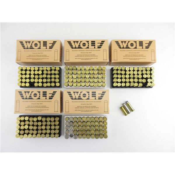 WOLF FACTORY RELOADS .38 SPL AMMO LOT