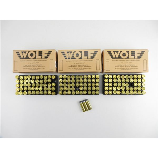 WOLF FACTORY RELOADS .38 SPL AMMO LOT