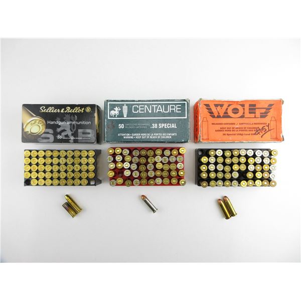 ASSORTED .38 AUTO AMMO LOT