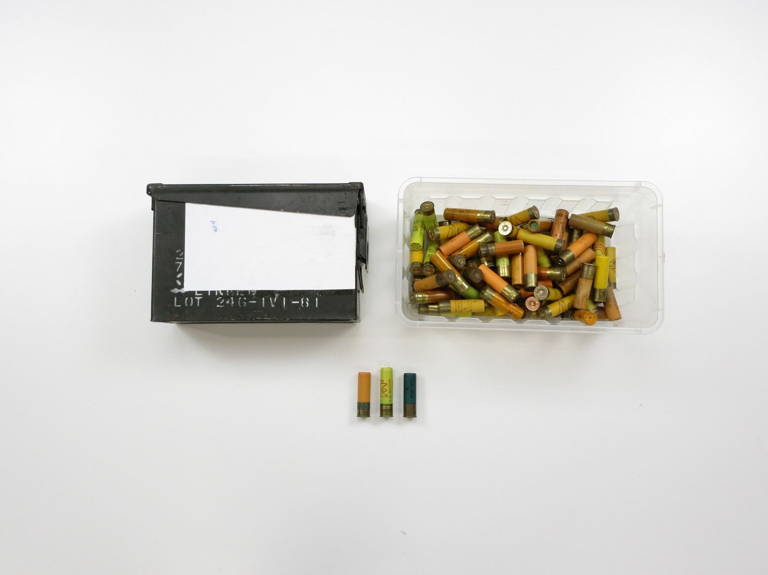 Metal Shells ASSORTED 20 GAUGE SHOT SHELLS IN METAL TIN LOT