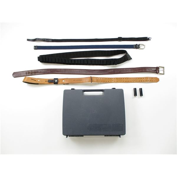 UNKNOWN PISTOL HARD CASE & BELTS