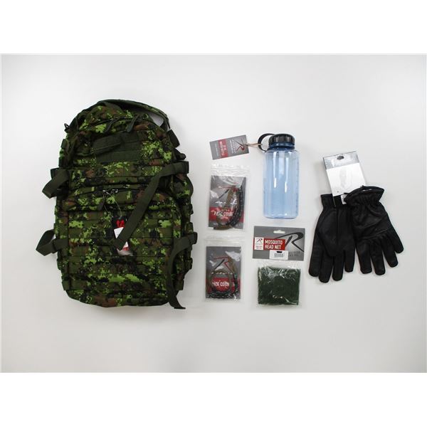 TACTICAL BACKPACK & WATER BOTTLE ETC