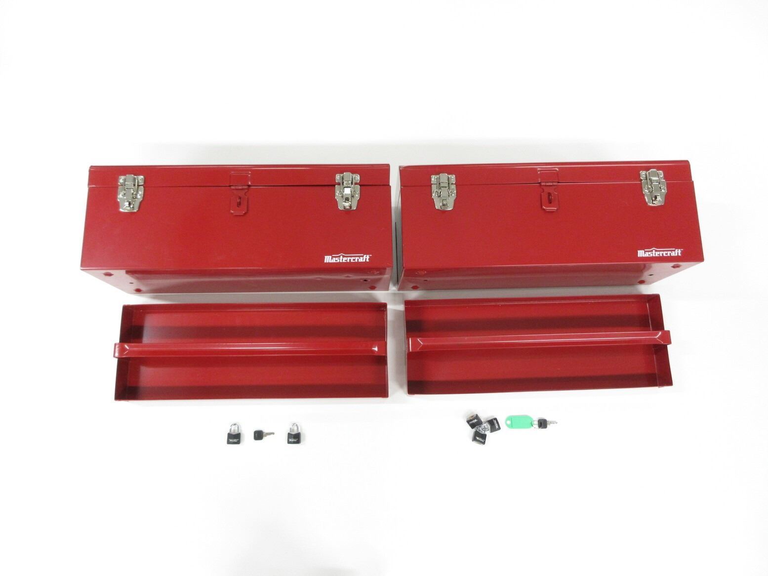 Mastercraft Lock Box MASTERCRAFT METAL TOOL BOXES AND PADLOCKS LOT