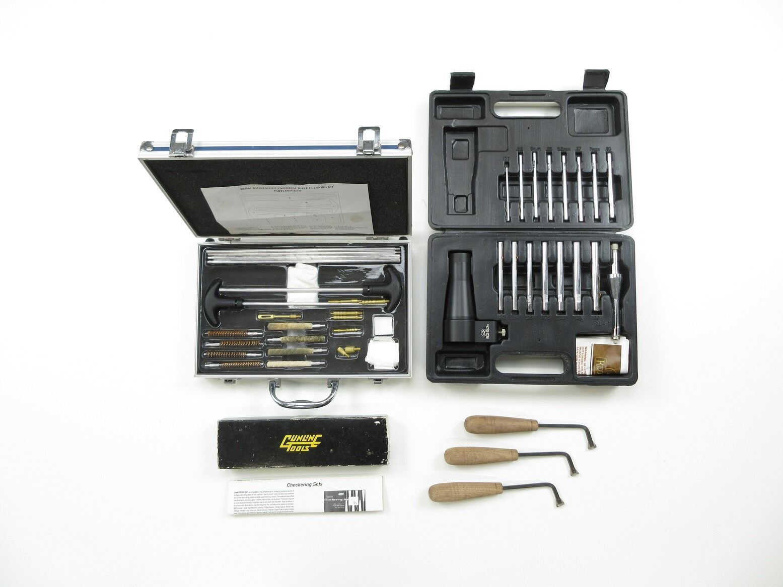 Handheld Rifle Checkering R Tools RIFLE CLEANING KIT, BORE SIGHTER AND CHECKERING TOOL SET LOT