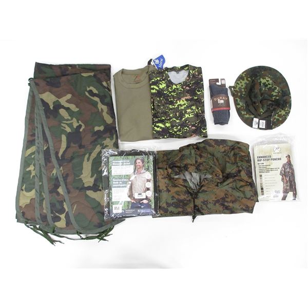 ROTHCO RIP-STOP PONCHO, ONE SIZE, PONCHO LINER, BELL OUTDOORS MOSQUITO JACKET, SIZE SMALL, SGS T-SHI