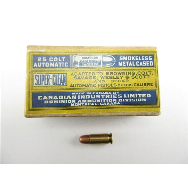COLLECTIBLE C-I-L .25 COLT AUTO AMMO