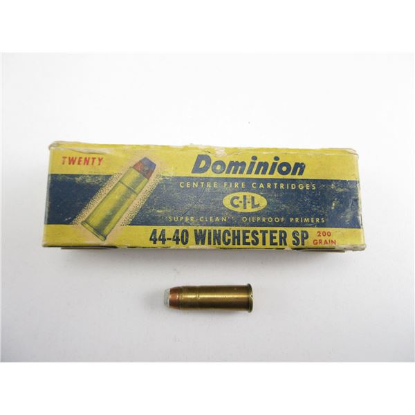 COLLECTIBLE DOMINION .44-40 WIN AMMO