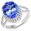 Image 1 : 6.15ct Tanzanite 14K White Gold Ring
