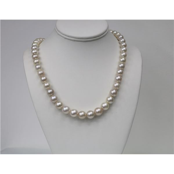 9-11mm Off White Tahitian Round Strand with Gold Clasp