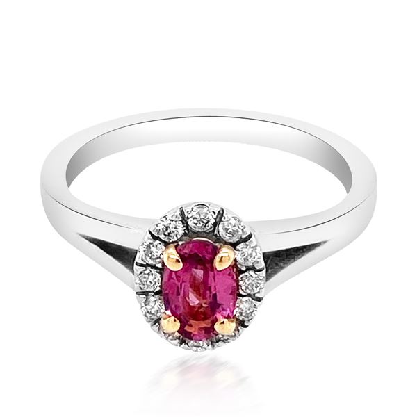 0.53ct Natural PINK SAPPHIRE 14K White / Yellow Gold 3.6gm Ring