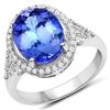Image 1 : 4.35ct Tanzanite 14K White Gold Ring