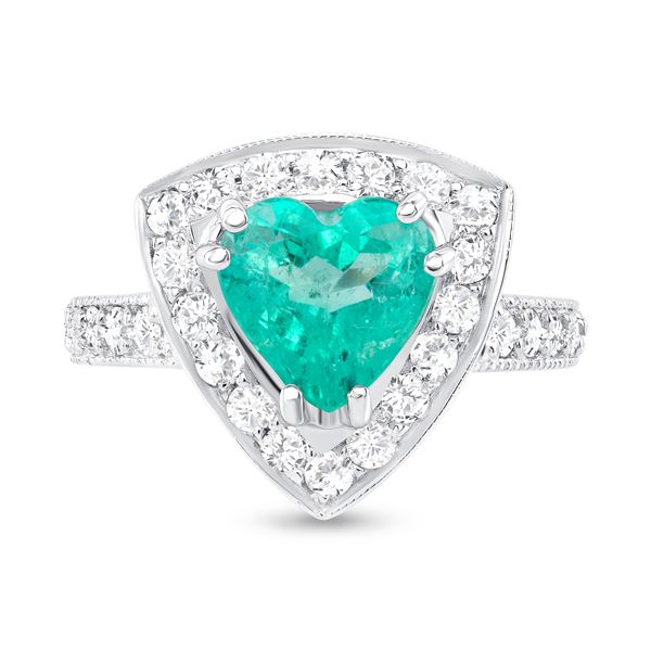 2.28ct Trillion Emerald & Diamond Ring