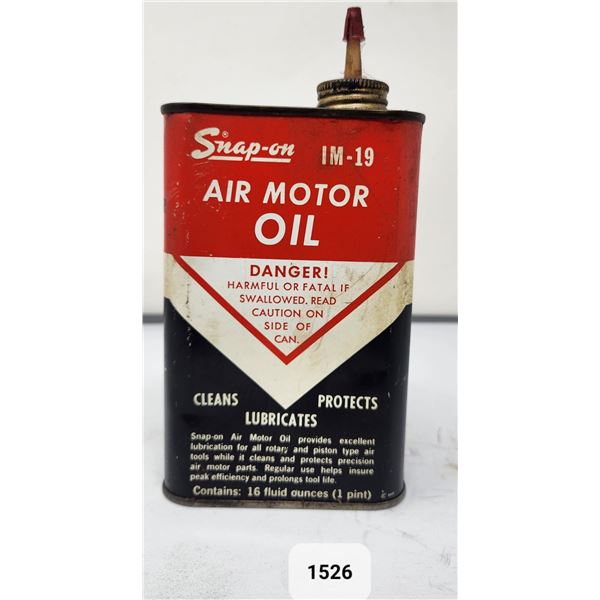 Early Snap On Air Motor Oil Tin