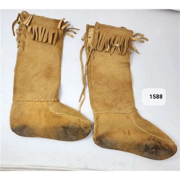 Pair Of Deerskin Moccasin Boots pair-of-deerskin-moccasin-boots