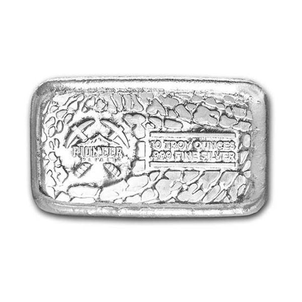 10 oz Cast-Poured Silver Bar - Pioneer Metals