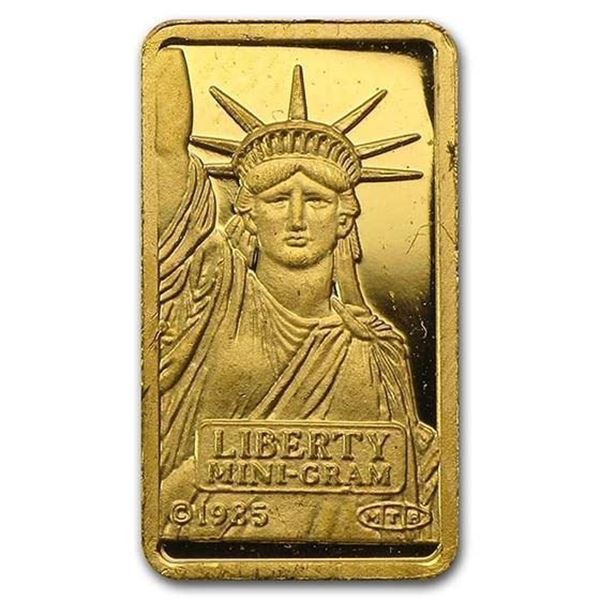 1 Gram 24K Gold .9999 Pure Gold Liberty GOLD BAR Credit Suisse