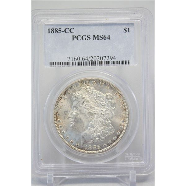 1885-CC Morgan Silver Dollar PCGS MS64