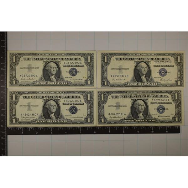 1935-E, 1957 & 2-1957-B US $1 SILVER CERTS BLUE