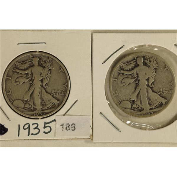 1935 & 1935-D WALKING LIBERTY HALF DOLLARS